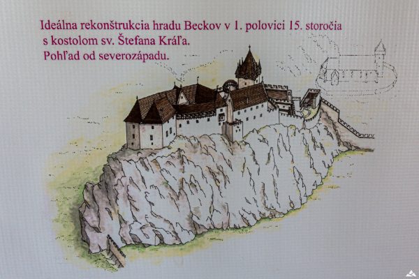 Grafika przedstawiająca rekonstrukcję zamku w pierwszej połowie XVI wieku.